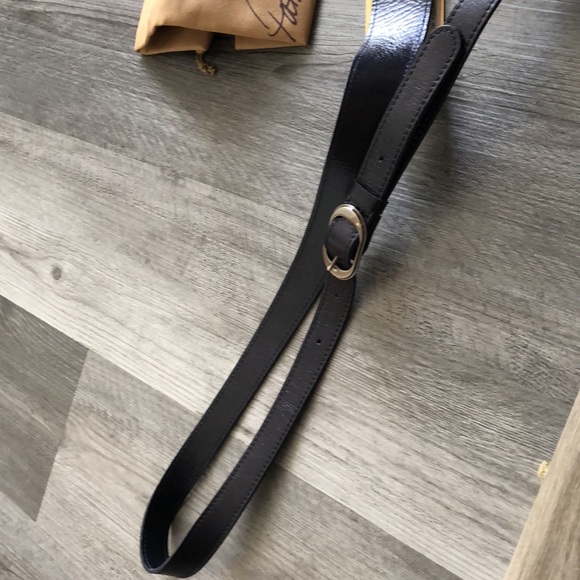 Patricia Nash Stipes Sling Crossbody 100% Leather Positano Limon Print NWOT - Picture 7 of 16